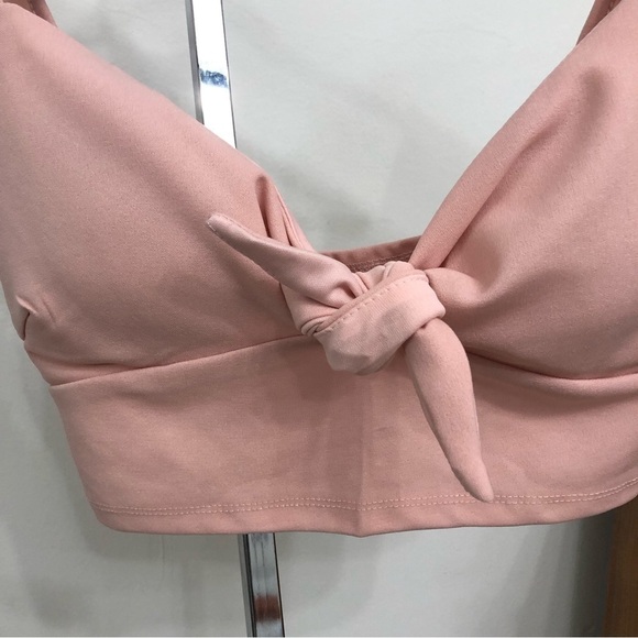 Light Pink Crop Top With A Flutter Strap Sleeve Size Small - Picture 3 of 5